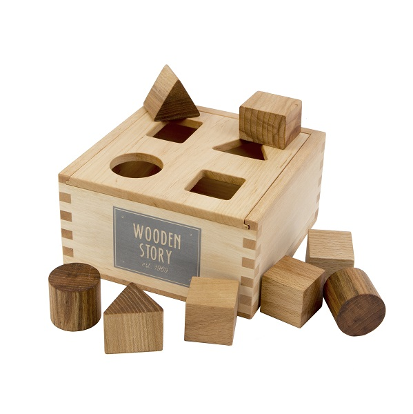 Stacking Montessori ToyShape Sorter Box Natural