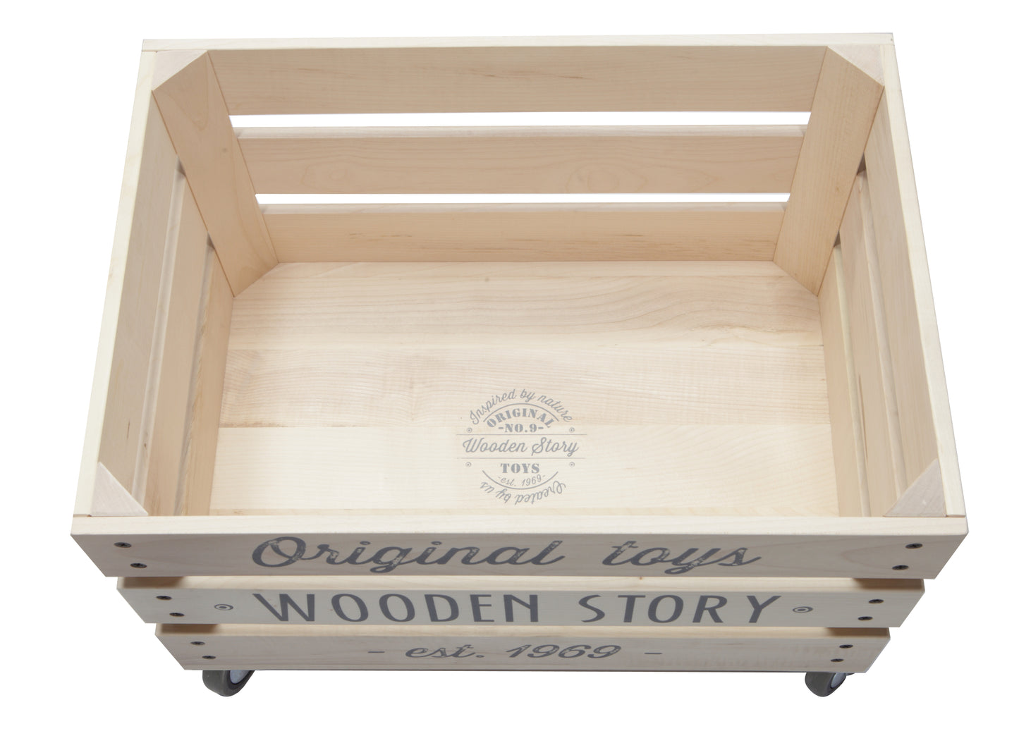 Wooden Storage Crate On Wheels - 1