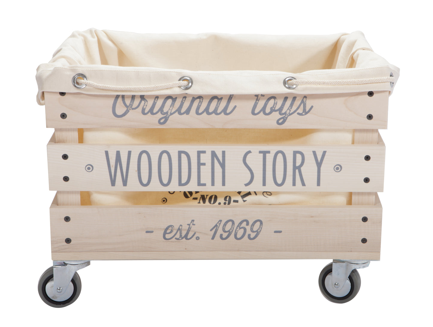 Wooden Storage Crate On Wheels - 1