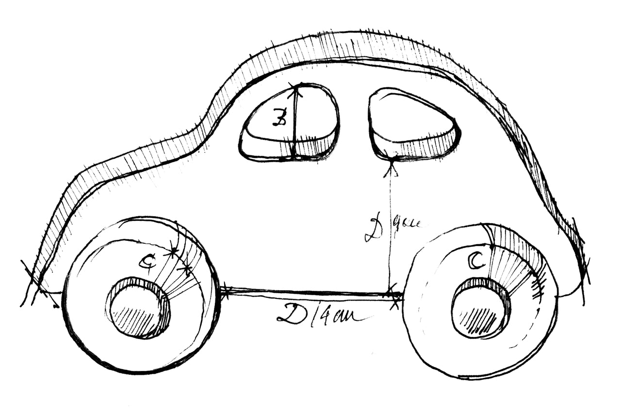 '50s Car Eco-Friendly Wooden Toy Car for Babies