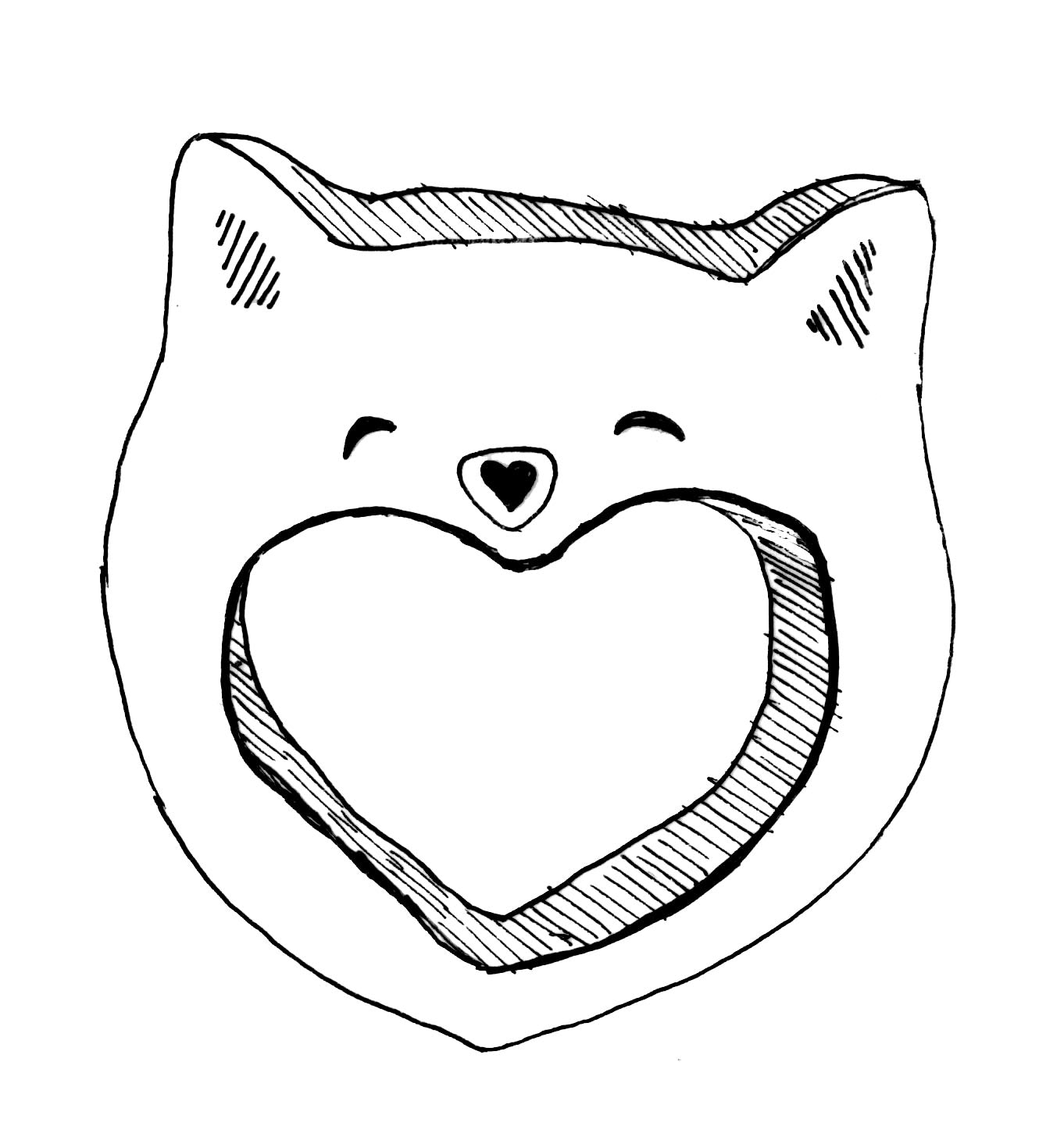 Wooden Teether Smily Cat