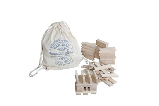 Wooden Architectural Blocks in Sack - 200 pcs